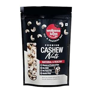 Wellness bites 100% Natural & Crunchy Premium Whole Cashews ...