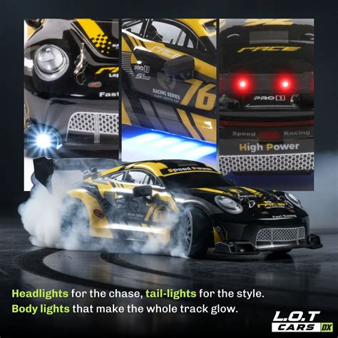 L.O.T Cars Ghost RC Drift Car - Fast RC Car with Lights
