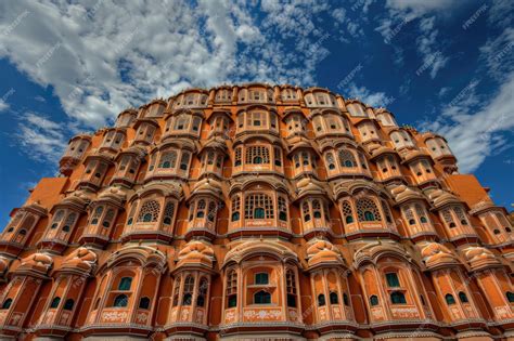 Hawa Mahal in Jaipur with its unique honeycomb facade and pink sandstone | Premium AI-generated ...