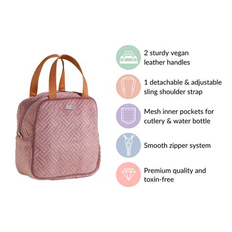 Designer Thermal Insulated Lunch Bag Pink Online - Premium Lunch Bag ...