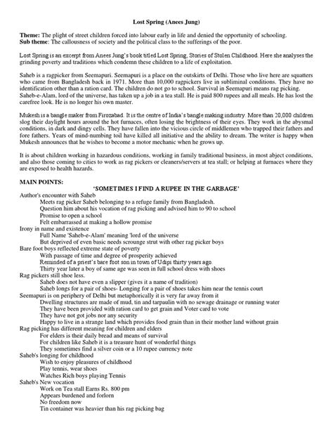 Image result for Lost Spring Class 12 Extra Class