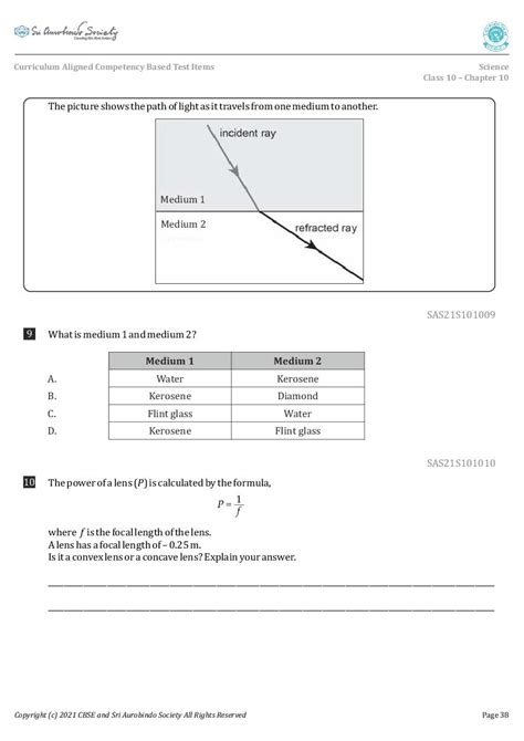 Image result for Class 10 Science Competency Based Questions