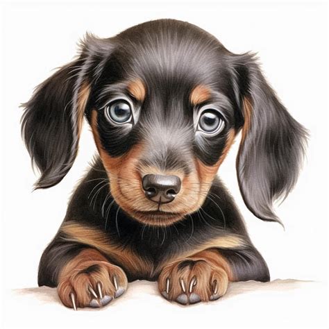 Adorable Dachshund Puppy Drawing