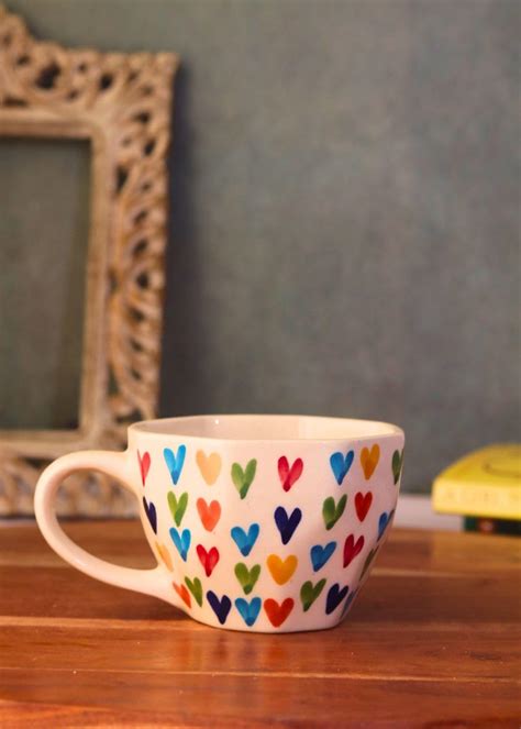 Buy WEAVING HOMES LoveisLove Mug 200 ML Handmade Mugs, Cups, Ceramic ...