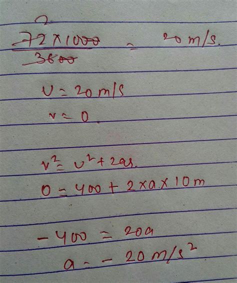 A car moving at a velocity of 72 km/h. Suddenly brakes are applied so ...