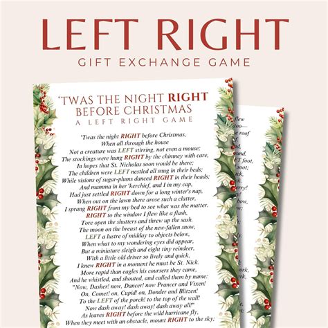 Christmas pass the gift game twas the night before christmas left right ...