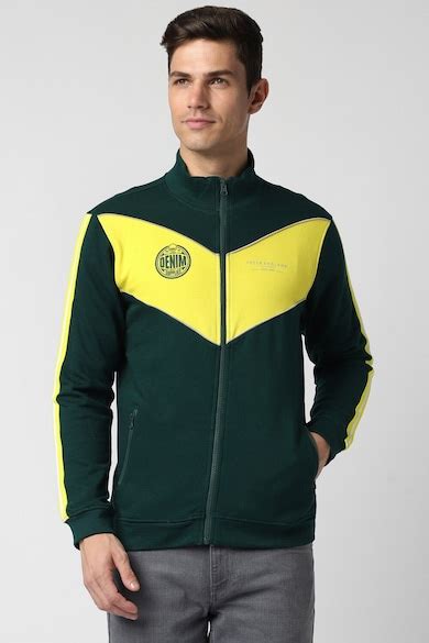 Buy Men Green Patterned Stylized Neck Sweatshirt Online - 934495 ...