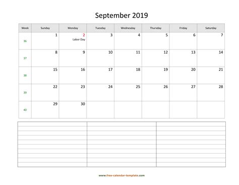 2019 Printable September Calendar with space for appointments ...
