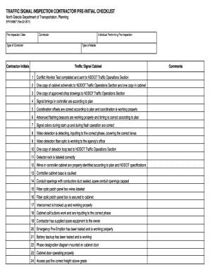 Fillable Online dot nd Traffic signal inspection contractor pre-initial ...