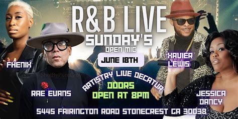 R&B LIVE SUNDAYS featuring XAVIER LEWIS, RAE EVANS, FHENIX, & JESSICA ...