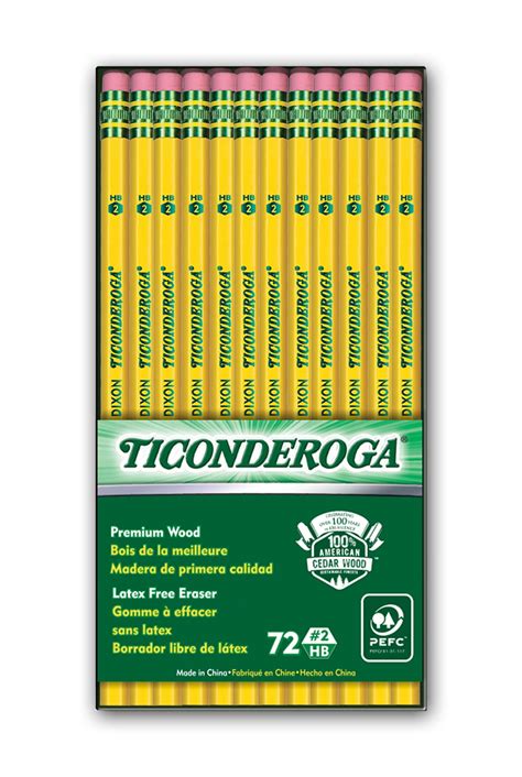 Ticonderoga No. 2 Woodcase Pencils #2 Lead – Yellow Wood Barrel – 72 ...