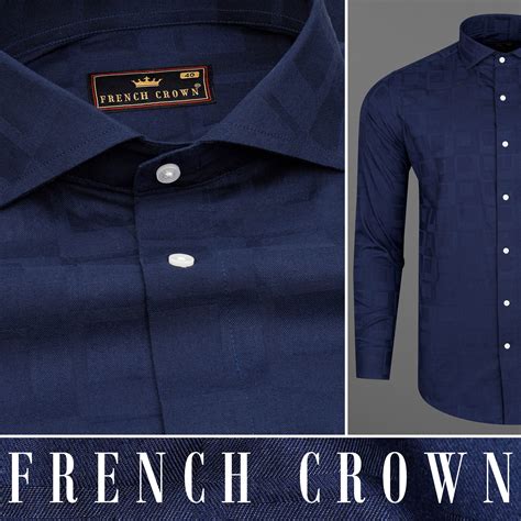 Zodiac Blue Formal/Casual Textured Premium Cotton Shirt For Men - Rare ...