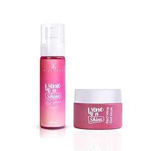 Buy WildGlow Red Wine Gel Mask & Toner | Face Mask for Glowing Skin ...