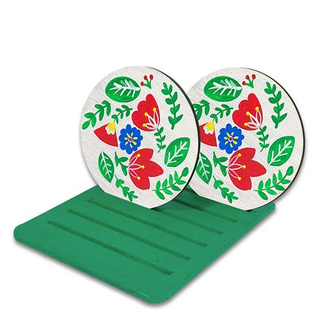 Penkraft | Scandinavian Art on Round Tea Coasterss with Stand DIY Kit ...