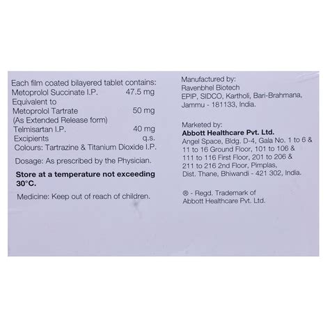 Telpres-MT 50 Tablet 15's Price, Uses, Side Effects, Composition ...