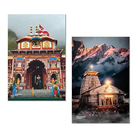 ESCAPER Kedarnath Temple Wall Poster (12 x 18 Inch), 300 GSM Paper ...