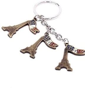 doozie gifts Three Token Paris Eiffel Tower Metal Keychain Key Chain ...