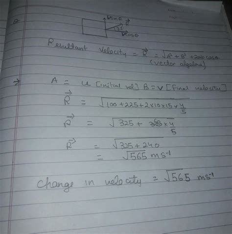 the velocity of a particle A is 10m/s. A force is applied on the ...