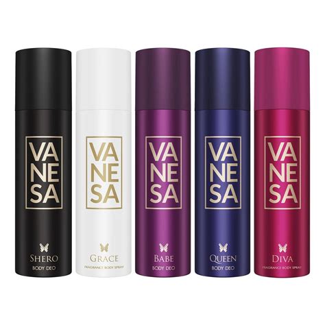 Vanesa Pack of 5 Deos (Shero + Grace + Babe + Queen + Diva) - 150ml Ea