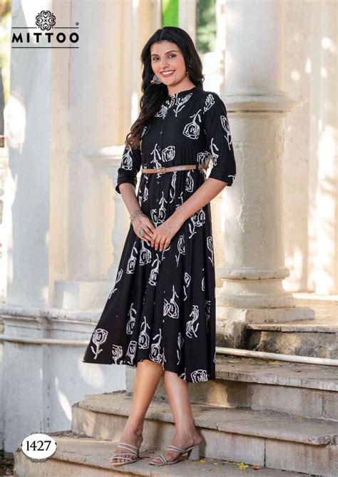 MITTOO BELT VOL 18 RAYON PRINT FANCY WESTERN STYLE LADIES GOWN
