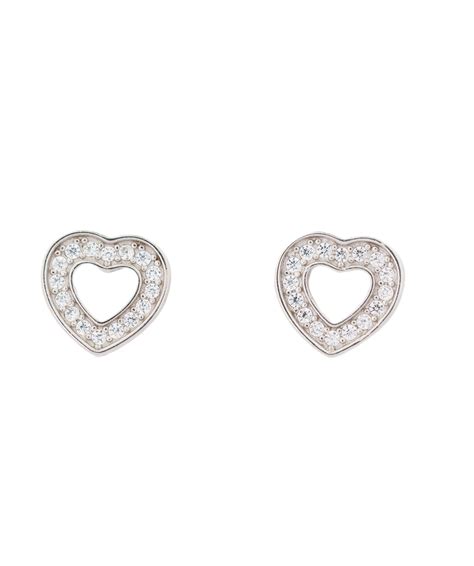 Heart Frame Studs - Open Heart Border Earrings – Ihraya