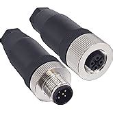 Lonlonty M12 8 Pin Male & Female Socket Panel Aviation Wire Connector ...