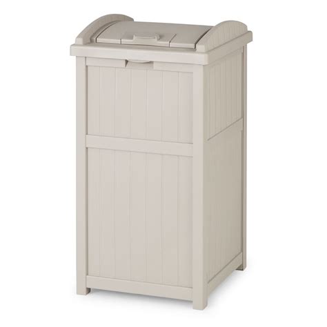 Suncast 33 Gallon Hideaway Trash Can For Patio at Robbin Wood blog