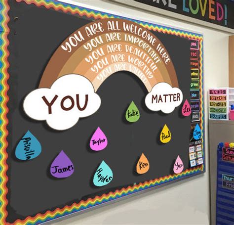 Brown Rainbow Bulletin Board Decor, in This Classroom Decor, Diversity ...
