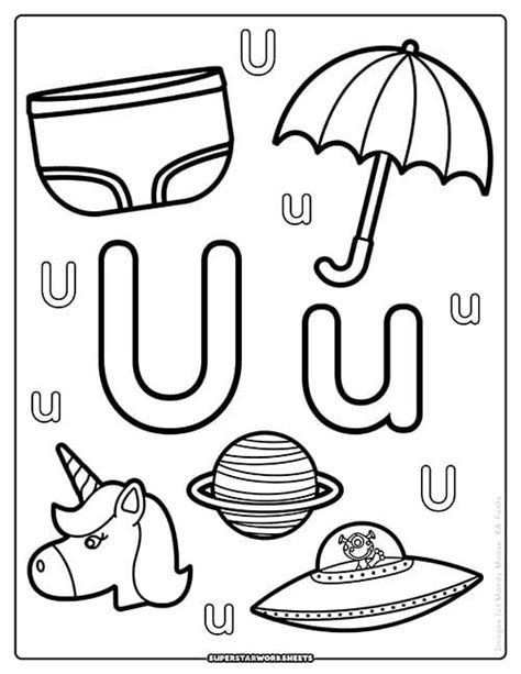 Letter U Coloring 的图像结果