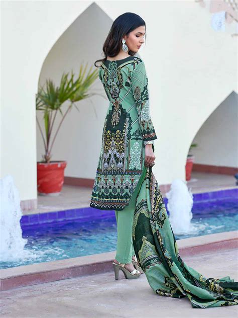 Green Pakistani Style Lawn Cotton Suit Material for Women – Stilento