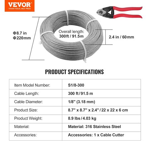VEVOR T316 Deck Railing Cable, 1/8 Stainless Steel India | Ubuy