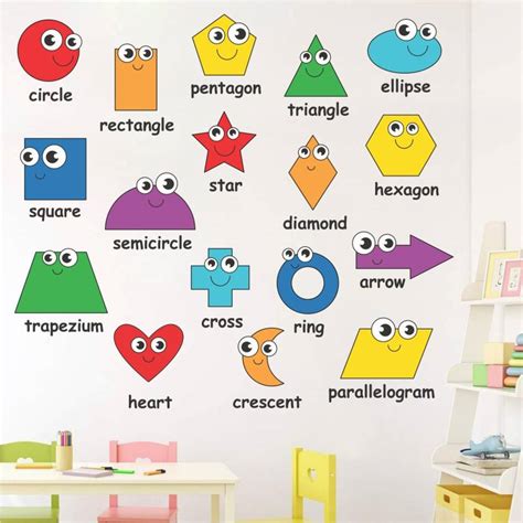 WALLPIK 110 cm Shapes Name - Kids - Learning - Education - School ...
