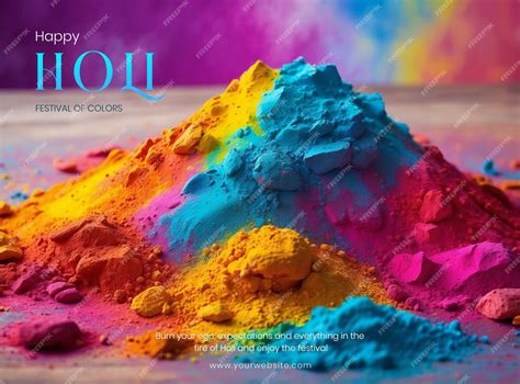 Premium PSD | Holi festival concept vibrant colors of powdered hues background