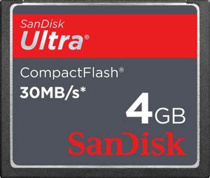 SanDisk Ultra CF 4 GB Ultra 4 GB Compact Flash 30 MB/s Memory Card ...
