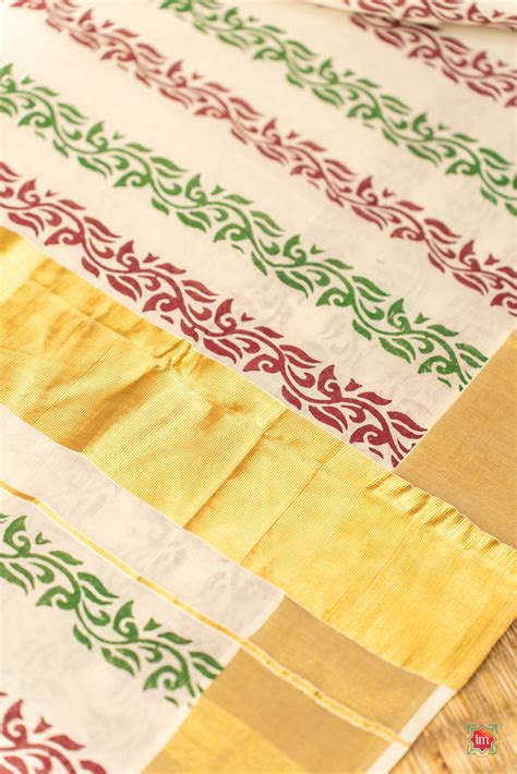 White Kasavu Paisley Motif Zari Border Jugalbandhi Saree Thamburaati ...