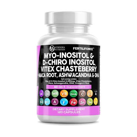Myo-Inositol & D-Chiro Inositol 2050mg Fertility Supplement 40:1 Ratio ...
