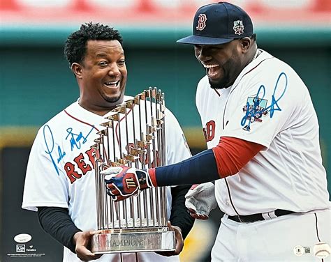 David Ortiz & Pedro Martinez Red Sox Signed World Series Trophy 16x20 ...