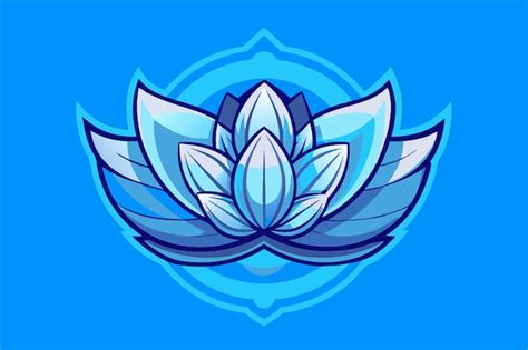 A design in a blue background with a blue flower on it | Premium AI ...