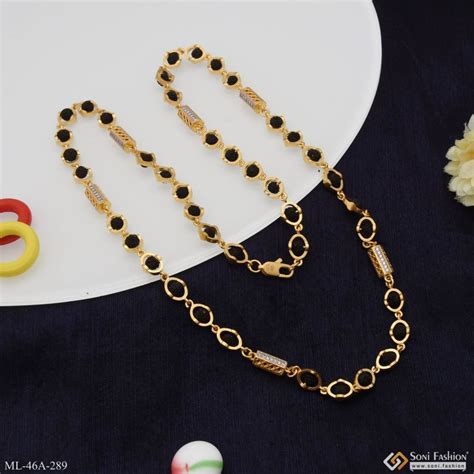 1 Gram Gold Plated with Diamond Delicate Design Rudraksha Mala for Men ...