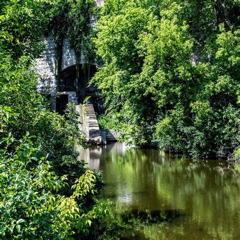 Download wallpaper 2780x2780 arika, steps, bricks, trees, river, nature ...