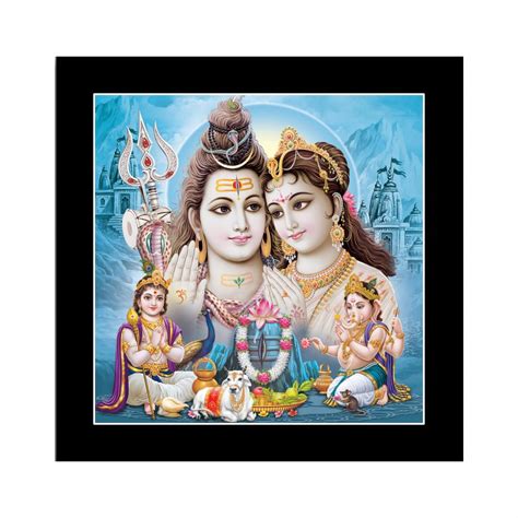 Lord Shiva & Family Photo Frame Home Décor Wall Art & Pooja 8x8 Inch ...