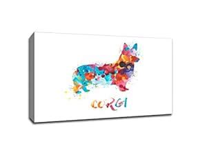 Larger Than Life Prints 762988946830 Corgi Watercolor Splatter Art, 24 ...