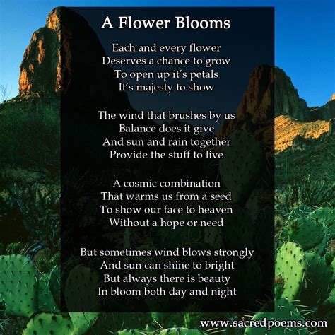 A Flower Blooms is an inspirational poem by Robert Longley about ...