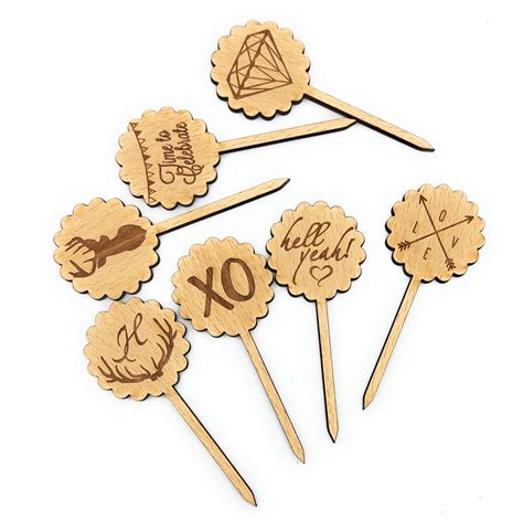 Buy Cupcake toppers set of 12, Diamond design cupcake toppers, donut ...