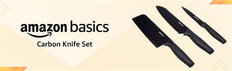 Buy Amazon Basics 3 Pcs Carbon Knife Set | High Carbon Stainless Steel ...