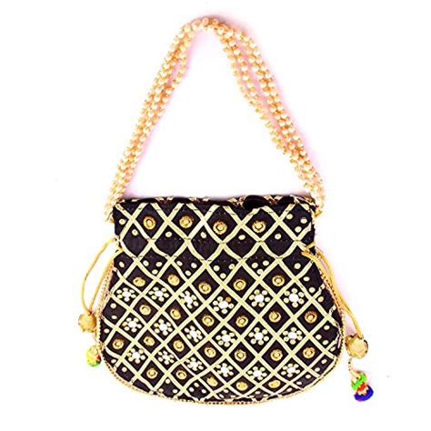 Rajeraj Silk Women’s/Girls Ethnic Rajasthani Mirror Potli Bag - Potli Bags