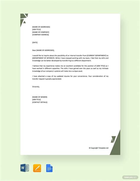 Image result for Work Transfer Letter Sample