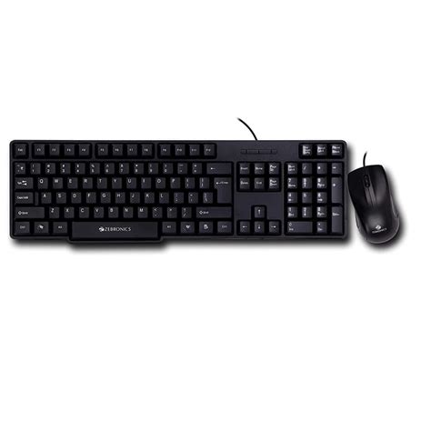 Zebronics Wired Keyboard and Mouse Combo with 104 Keys and a USB Mouse ...