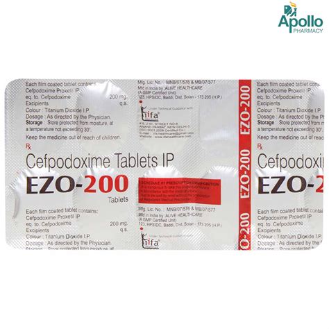 Ezo-200 mg Tablet 10's Price, Uses, Side Effects, Composition - Apollo ...