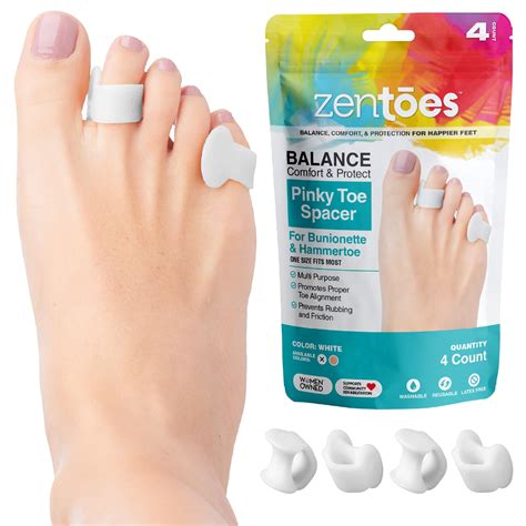 ZenToes Small Toe Spacers - Tailors Bunion Corrector for Pinky Toe, Hammer Toe Straightener ...
